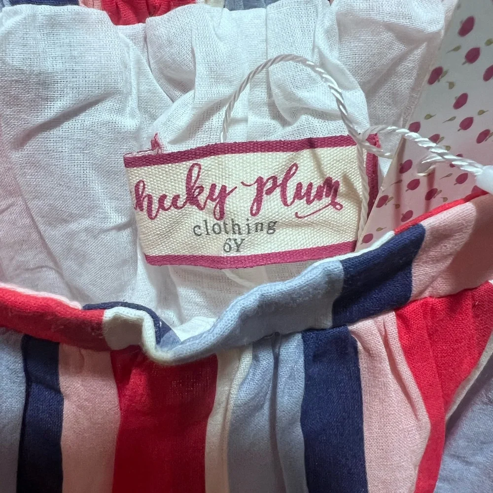 Cheeky Plum 4th Of July Dress Multicolor Striped Dress 6t